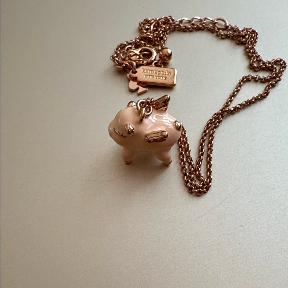kate spade Pink Imagination Pig Necklace - Picture 2 of 2